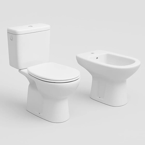 [MLU1362281830] Juego Inodoro Y Bidet Más Tapa Caída Suave Bari Blanco Acra 