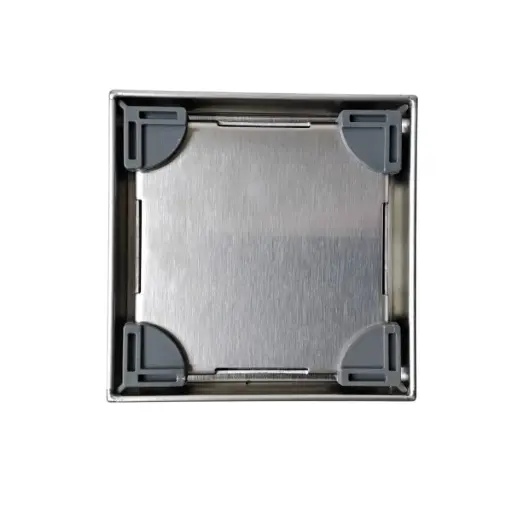 [MLU1418161776] Rejilla Piso Desagüe 10x10 Acero Para Revestir Satinado Acra