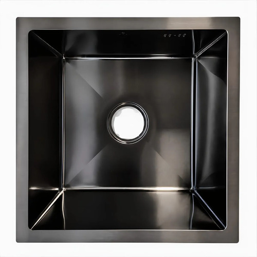 [MLU1503996678] Pileta Simple Cuadrada Negra Acero Inoxidable Acra