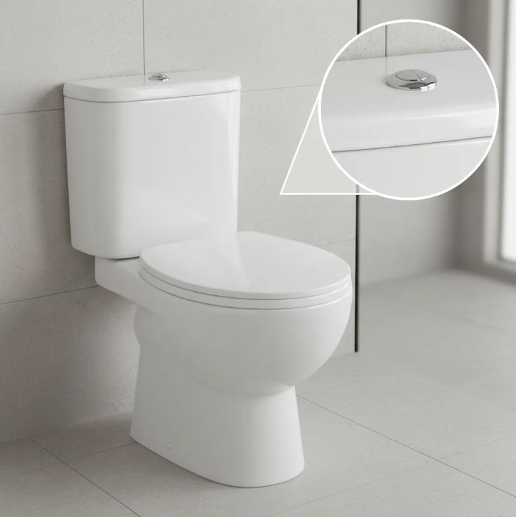 Inodoro Largo Porto Con Mochila Y Tapa Caída Lenta Acra